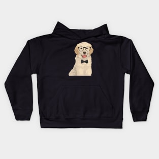 Cute Hipster Golden Retriever Puppy T-Shirt Kids Hoodie